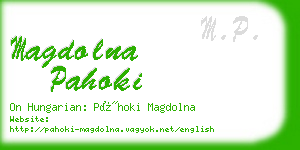 magdolna pahoki business card